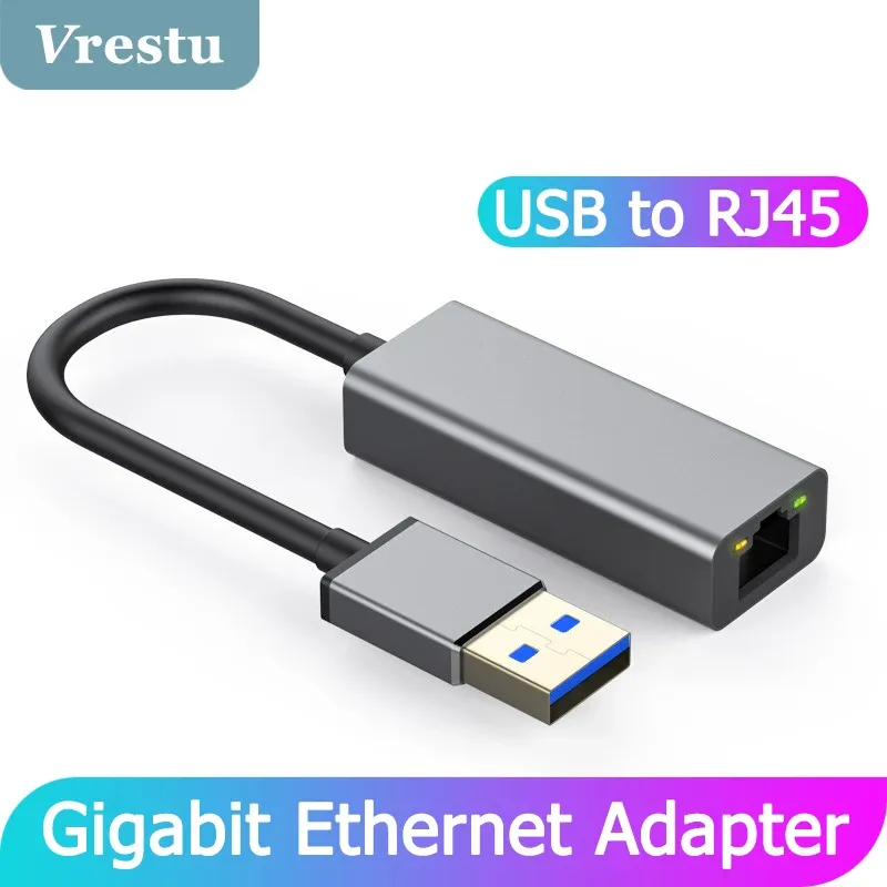 HUBS USB Externt Wired Ethernet Adapter Network Card USB 3.0 till Ethernet RJ45 LAN för Windows PC Laptop Notebook Gigabit DriverFree