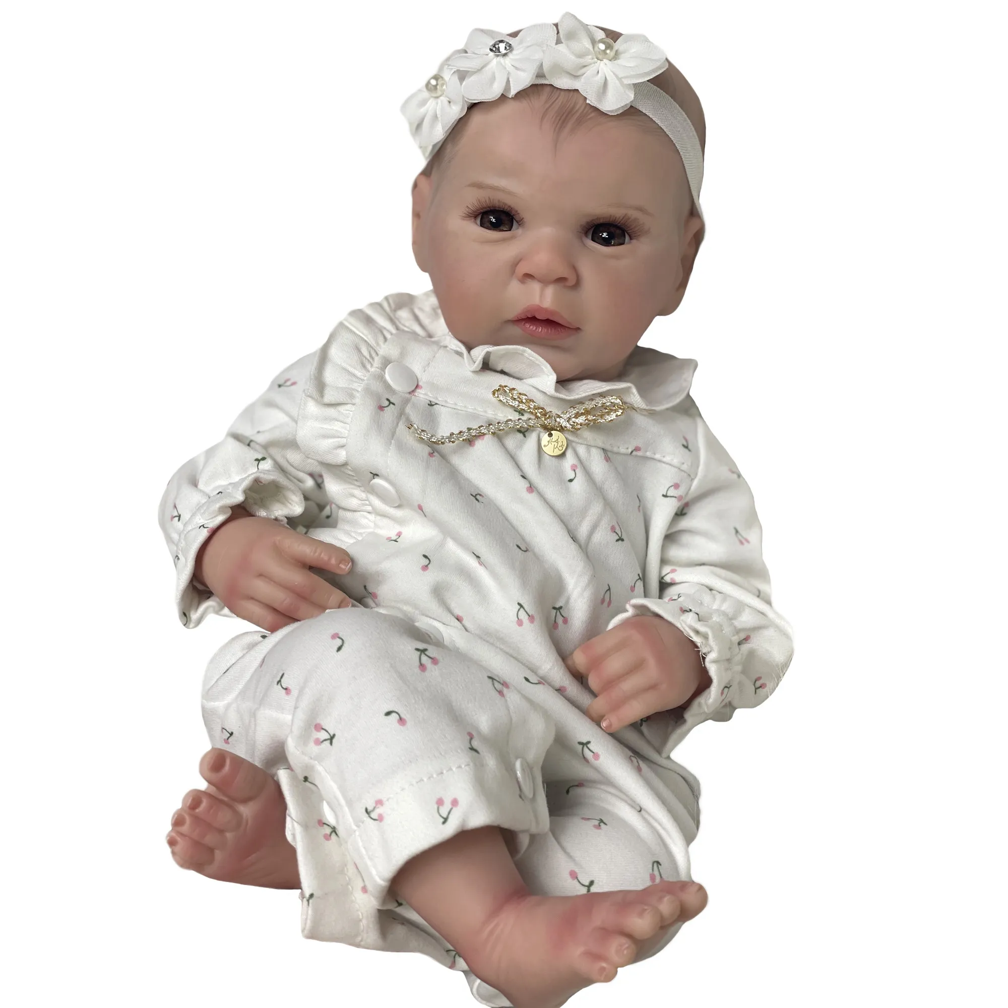 22 pulgadas cabello pintado realista recién nacido bebe renebro reborn hechas hechas a mano encantadores ojos abiertos muñeca renacida