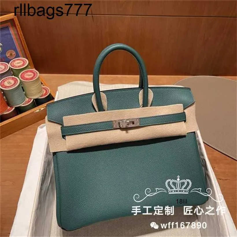 Leather Bk Designer Bags Director Hand Sewed Platinum Bag Togo Cowhide Handbag Bk25 Peacock Green Z6 Gold Silver Buckle