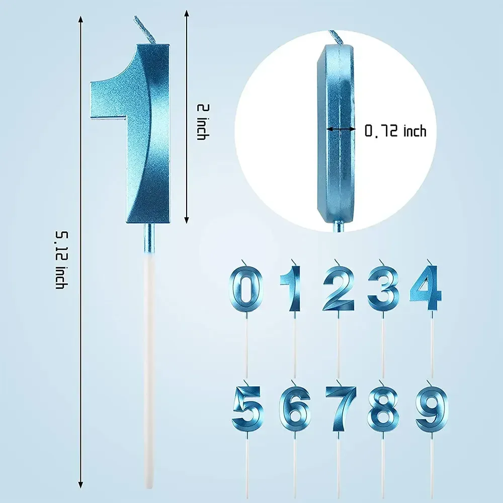 Candela Blu A Forma Di Zampa Di Cane Con Numero 1 - Cake Topper Per Compleanno A Tema Cane