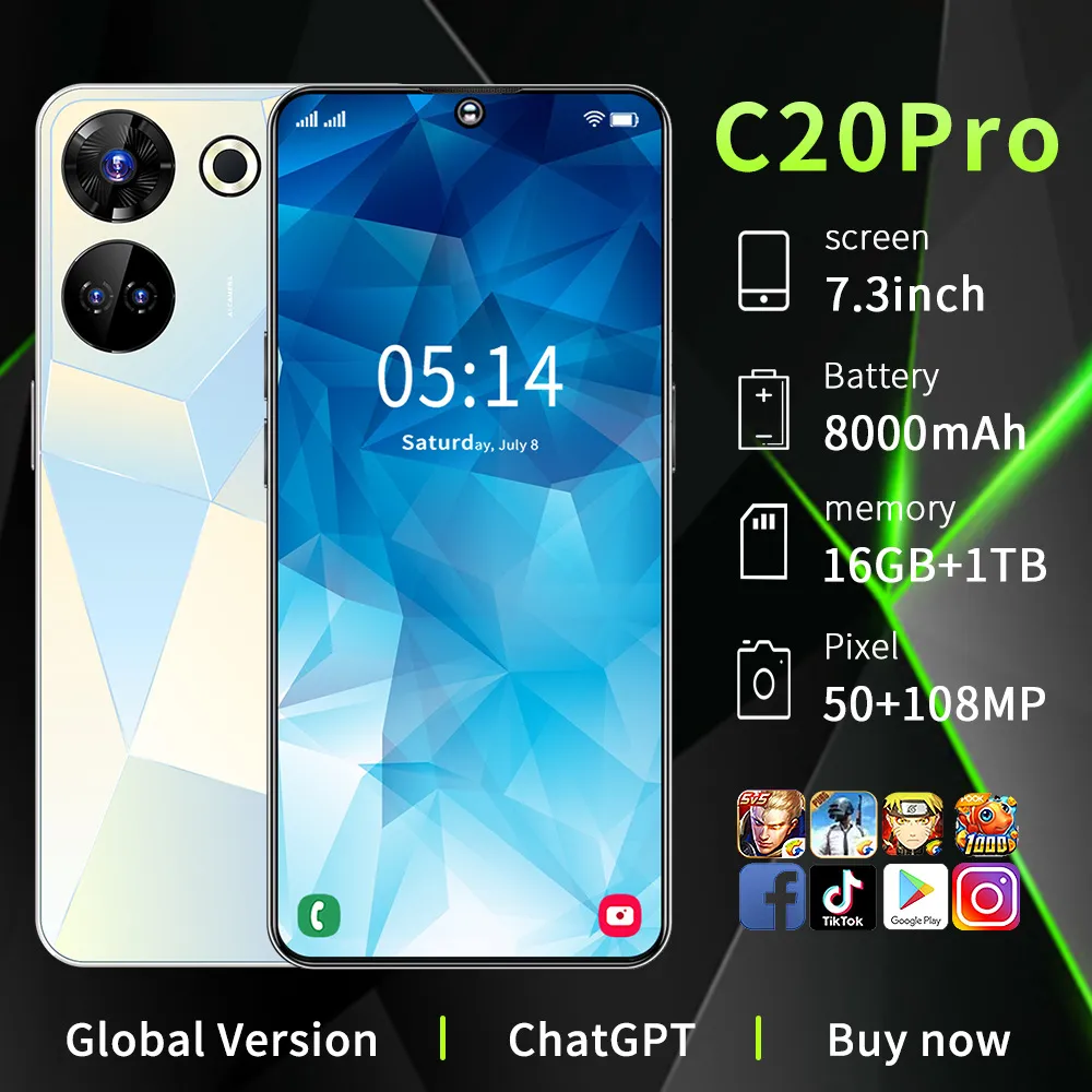 C20PRO Stokta Yeni Sıcak Çapraz Sınırla Sınır Ölçekli 6.53 inç 4G Android 3 64GB Akıllı Telefon Üreticileri Adına Dış Ticaret Gönderen