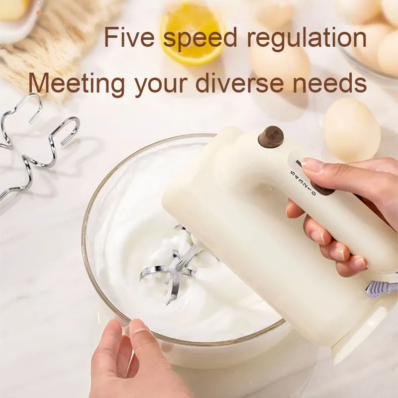 5-växlad elektrisk handhållen mixer Vispa ägg Beater Food Processor Dough Hooks Blender Butter Stirrer Cream Cake Baking Agitator