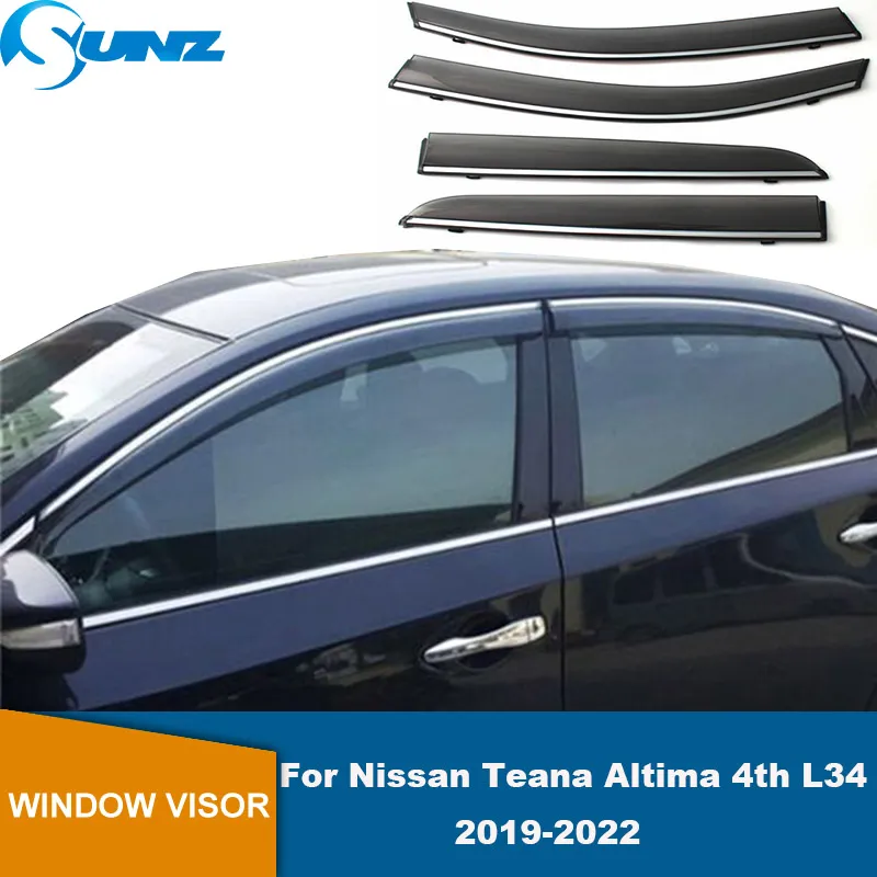 JDM Mugen Style Window Visors Rain Guards For 2019-2024 Nissan Altima – 4-Piece Glossy Black, Gearzaar