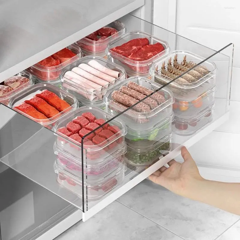 Storage Bottles Refrigerator Food Boxes Transparent Grade Freezer Family Vegetable