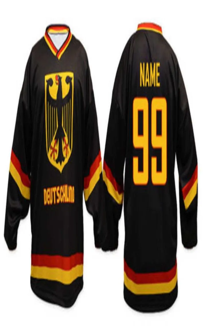 M Germania Deutschland Ice Hockey Jersey Men039 ricamato cuciti Personalizza qualsiasi numero e nome Maglie7807010