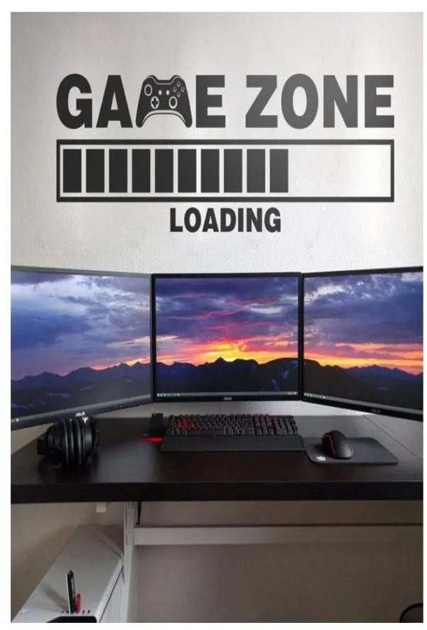 Game Zone Loading Controller Wall Sticker Vinyl Home Decor For Kids Room Teens Bedroom Gaming Room Decals Interior Mural5225504