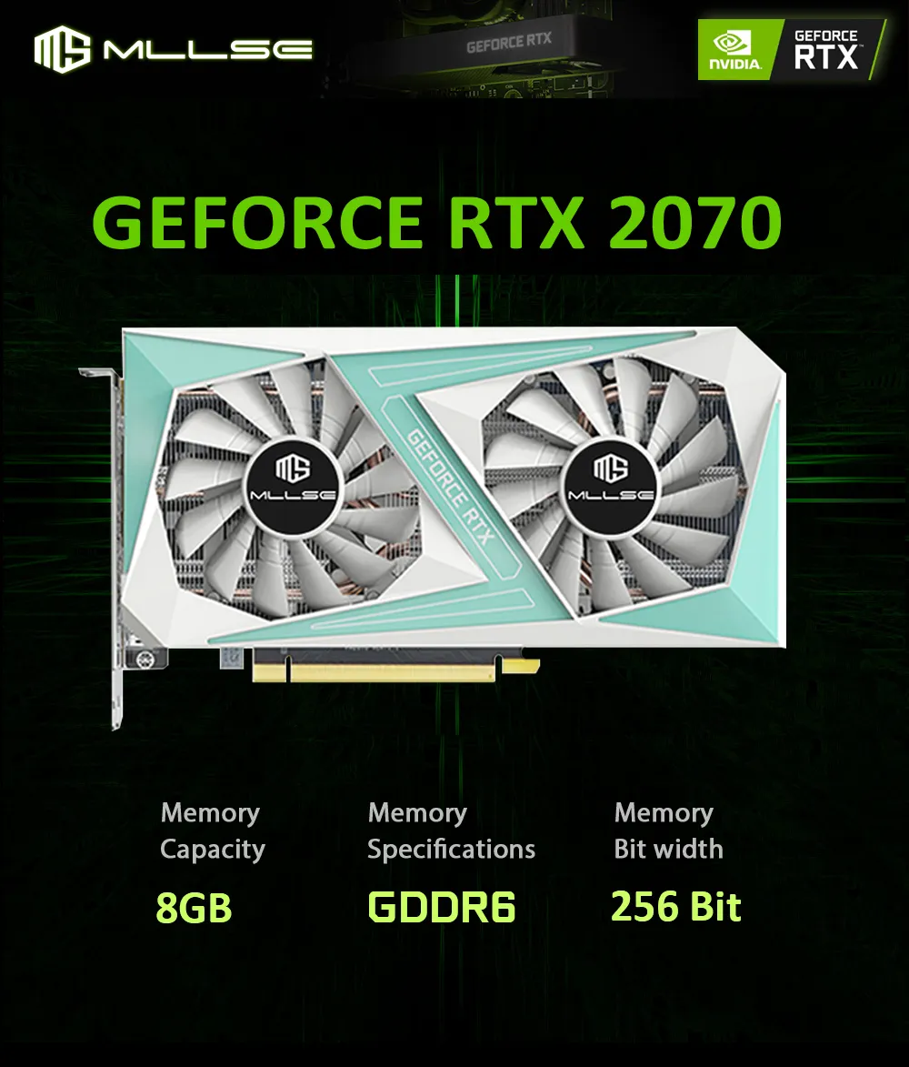 2070 Gpu Types RTX 2070 8GB GDDR6 256Bit PCI-E 3.0 x16 Video Graphics Card 1470MHz ...