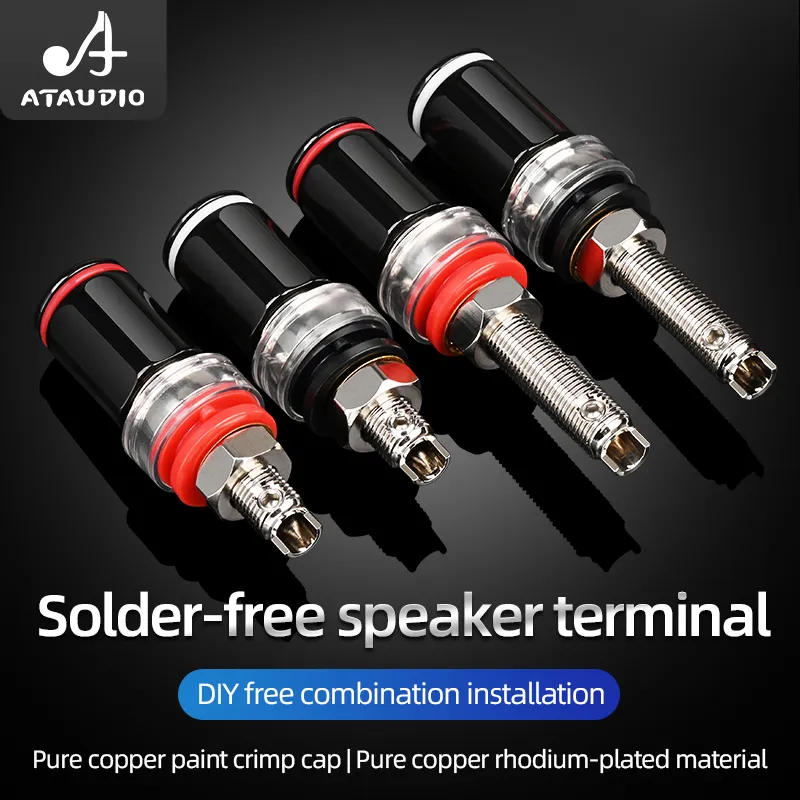 thumbnail image 2 of Audiocrast 4Pcs Rhodium Plated HiFi Amplifier Speaker Binding Post Socket, Female Terminal, Universal 2 of 5