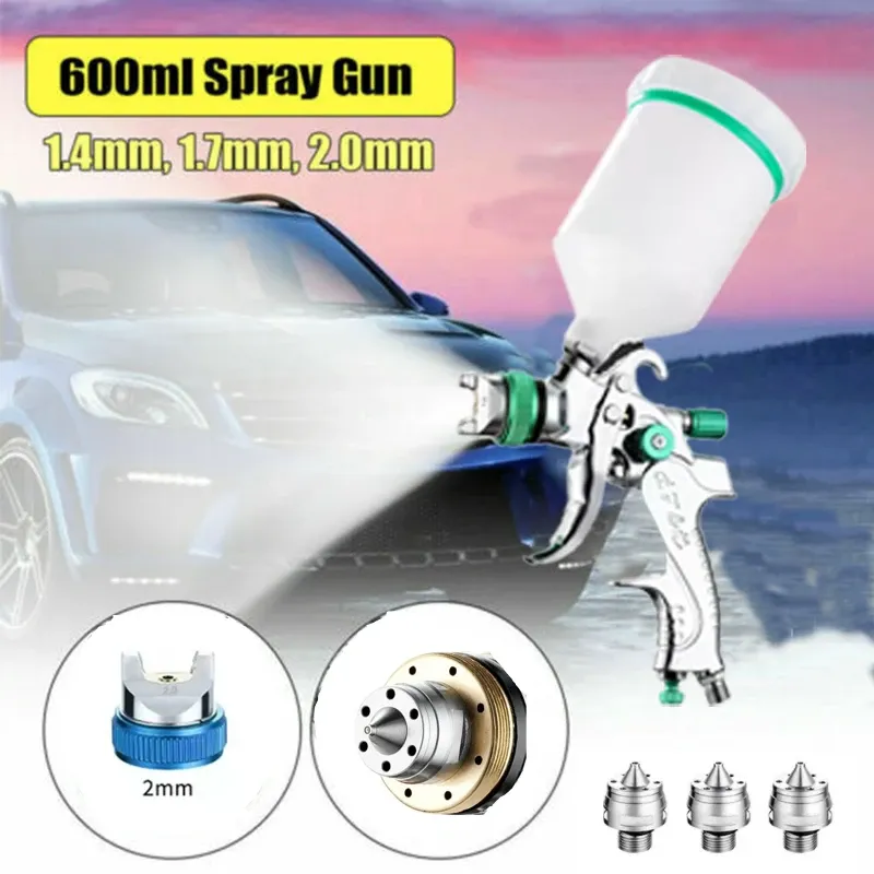 Guns HVLP Spray Gun justerbar metall Atomizing Spray Gun For Paint Aerograph Cars Tool Flow Control Sprayer Paint Airbrush Set