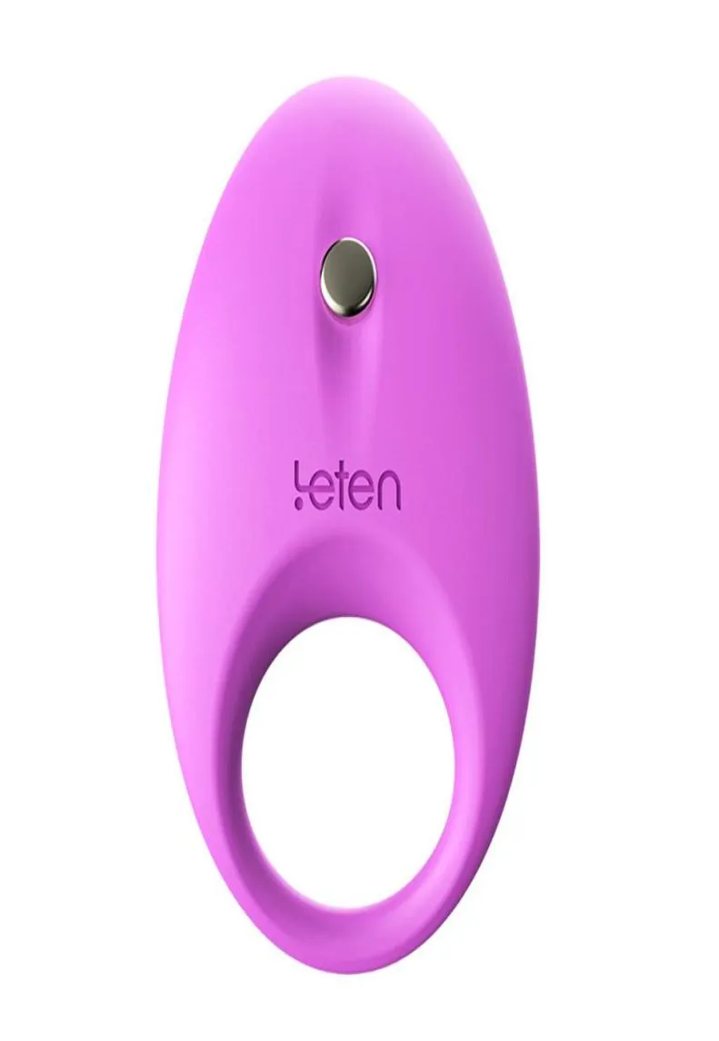 Leten Silicona impermeable. Potente vibración de vibración del pene El clítoris estimule el vibrador para una pareja anillos de sexo para hombres Q110644424940