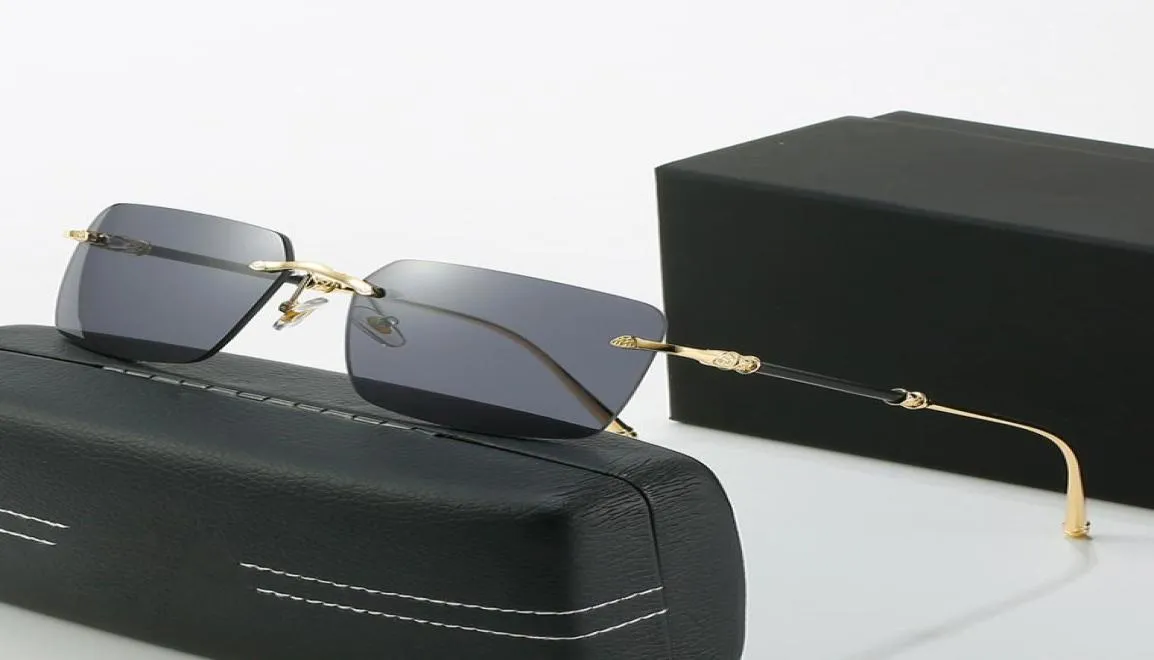 Luxusdesignerin Sonnenbrille für Frauen Männer Mode Mayba Buffalo Horn Sonnenbrillen Fahren Buffs Schattierende Brille Randless Quadrat Vintag8008989