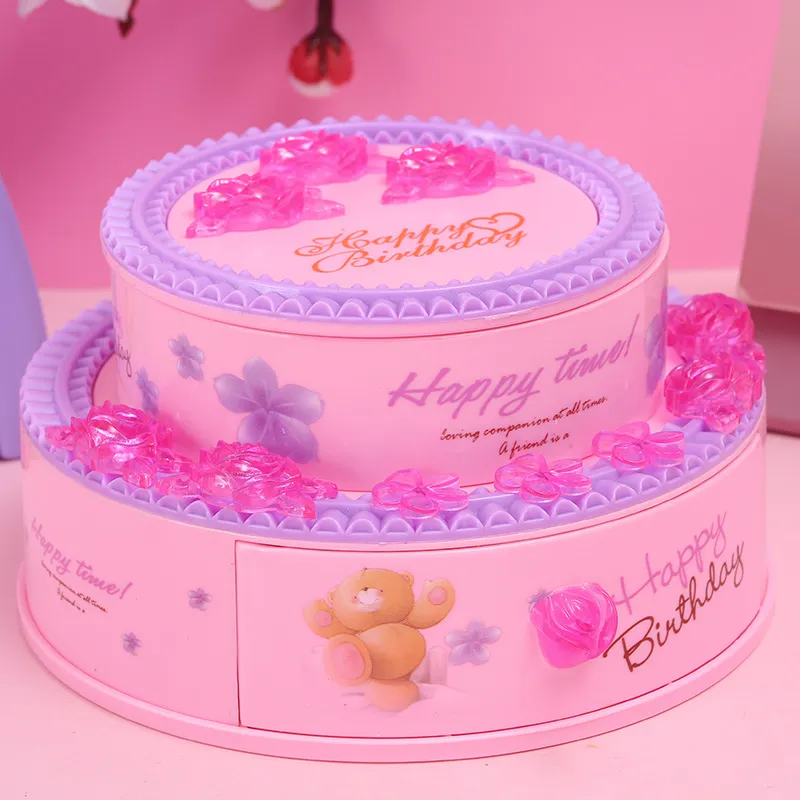 Boîte de gâteau d'anniversaire Boîte de musique Boîte bijoux Girl Gille d'anniversaire