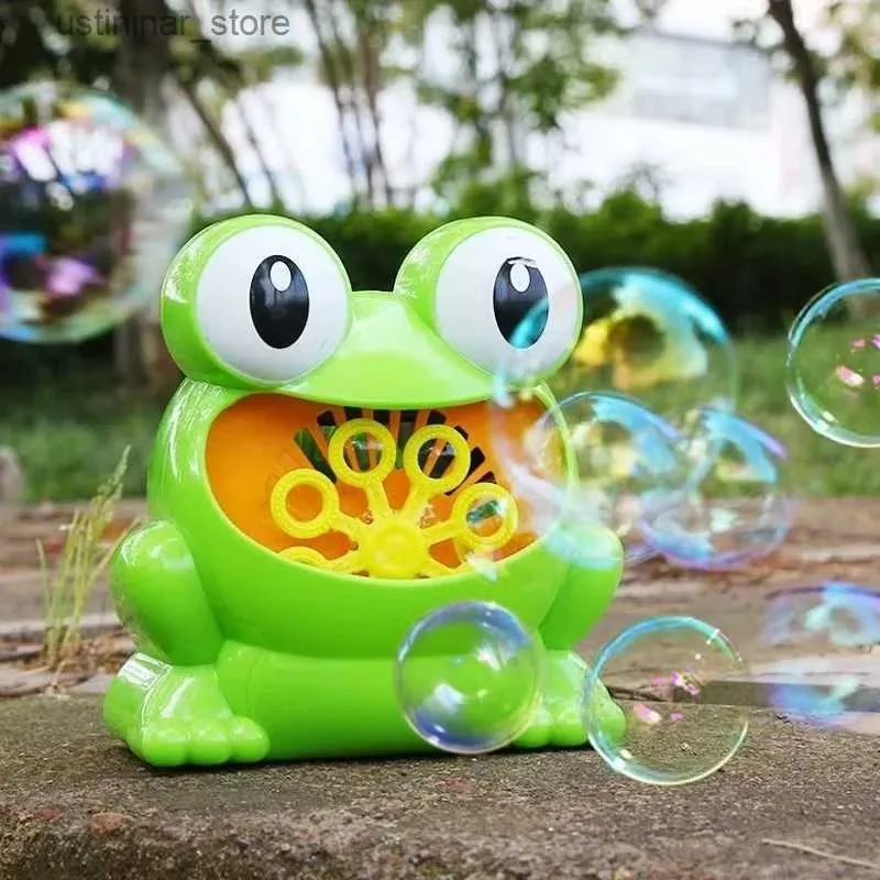 Sand Play Water Fun Frog Bubble Machine Toys Automatic Blower Maker Wedding Party Musical Bubble Maker Summer Outdoor Toys For Kids Birthday Gift L47