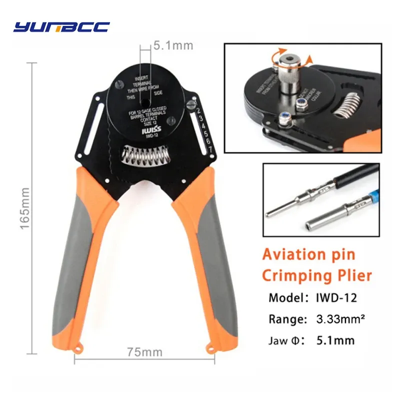 1 PC IWD IWD-12 IWD-16 IWD-20 Crimper Piller Hand Tool voor Deutsch Connector Deutsch DT DTM DTP Terminal W2-tangen 18/16/14 AWG