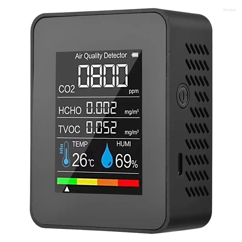 Peça Detector de CO2 Indoor 5 em 1 formaldeído hcho tvoc tester umidade de temperatura LCD