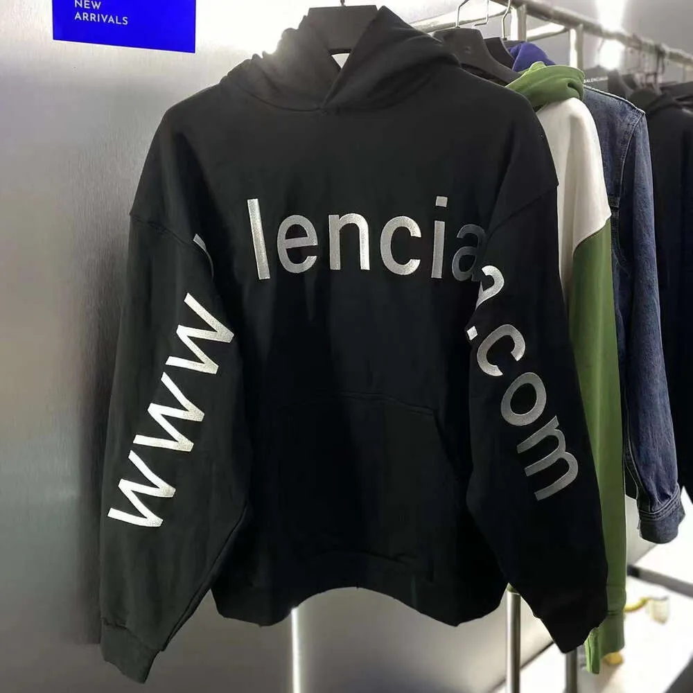 Tasarımcı Hoodies Men Hoody Balencigaas Mens Klasik Kazak Sweatshirt Gevşek Paris Ev Yeni Cola Portre Web Sitesi Com Mektup İşlemeli Kapşonlu Orijinal Vers GICP