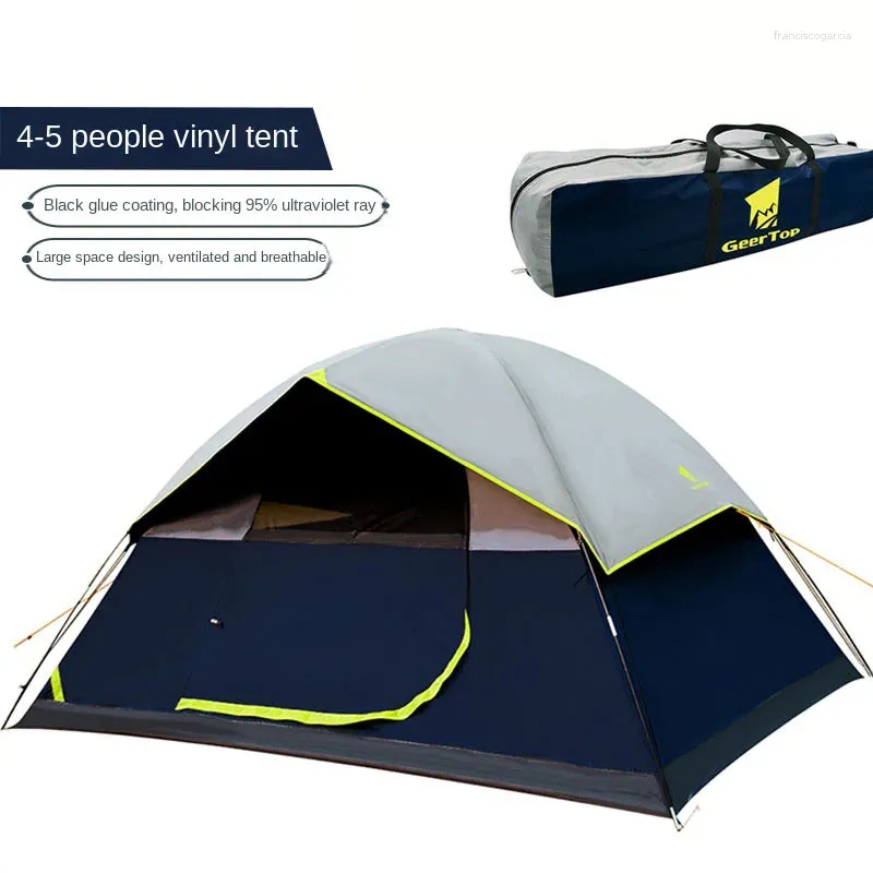 Tentes et abris en plein air de colle noire imperméable tente à double couche pour pique-niquer de randonnée camping portable