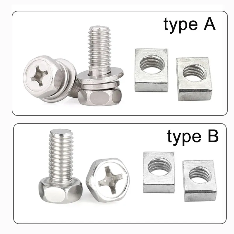 2 Set Motorcycle Scooter ATV Dirt Bike Battery Terminal Nut and Bolt Screws With Or Without Washers M5 M6 8mm 10mm 12mm 16mm