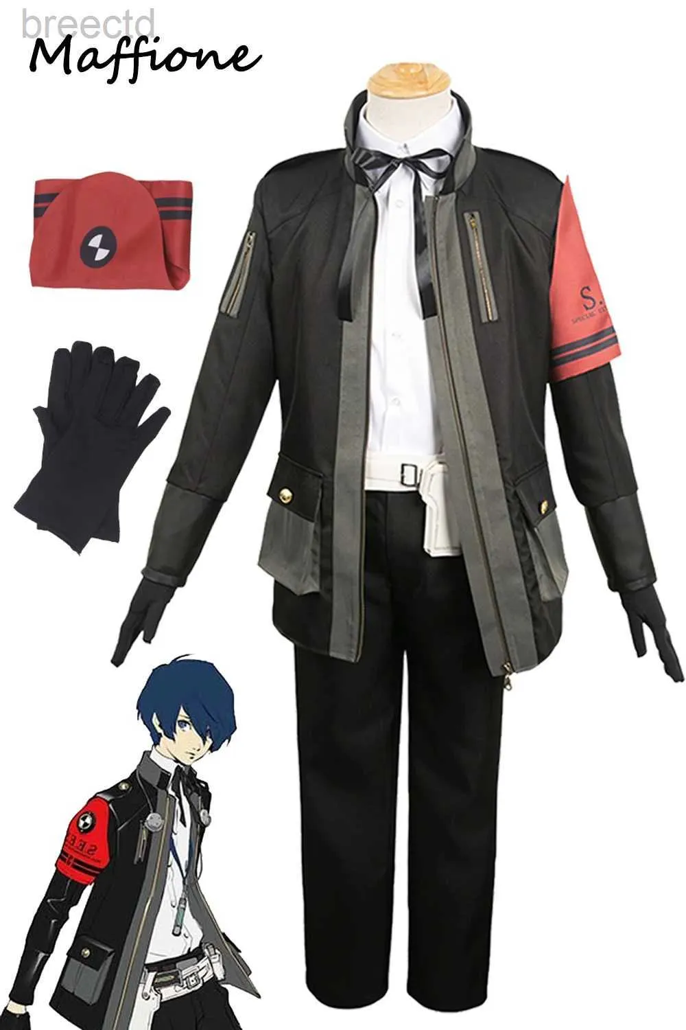 Anime kostiumy Yuuki Makoto Cosplay Men School Mundlid Fits Anime Gra Persona3 Przeładuj kostium dla dorosłych mężczyzn Role Halloween Suit 240411