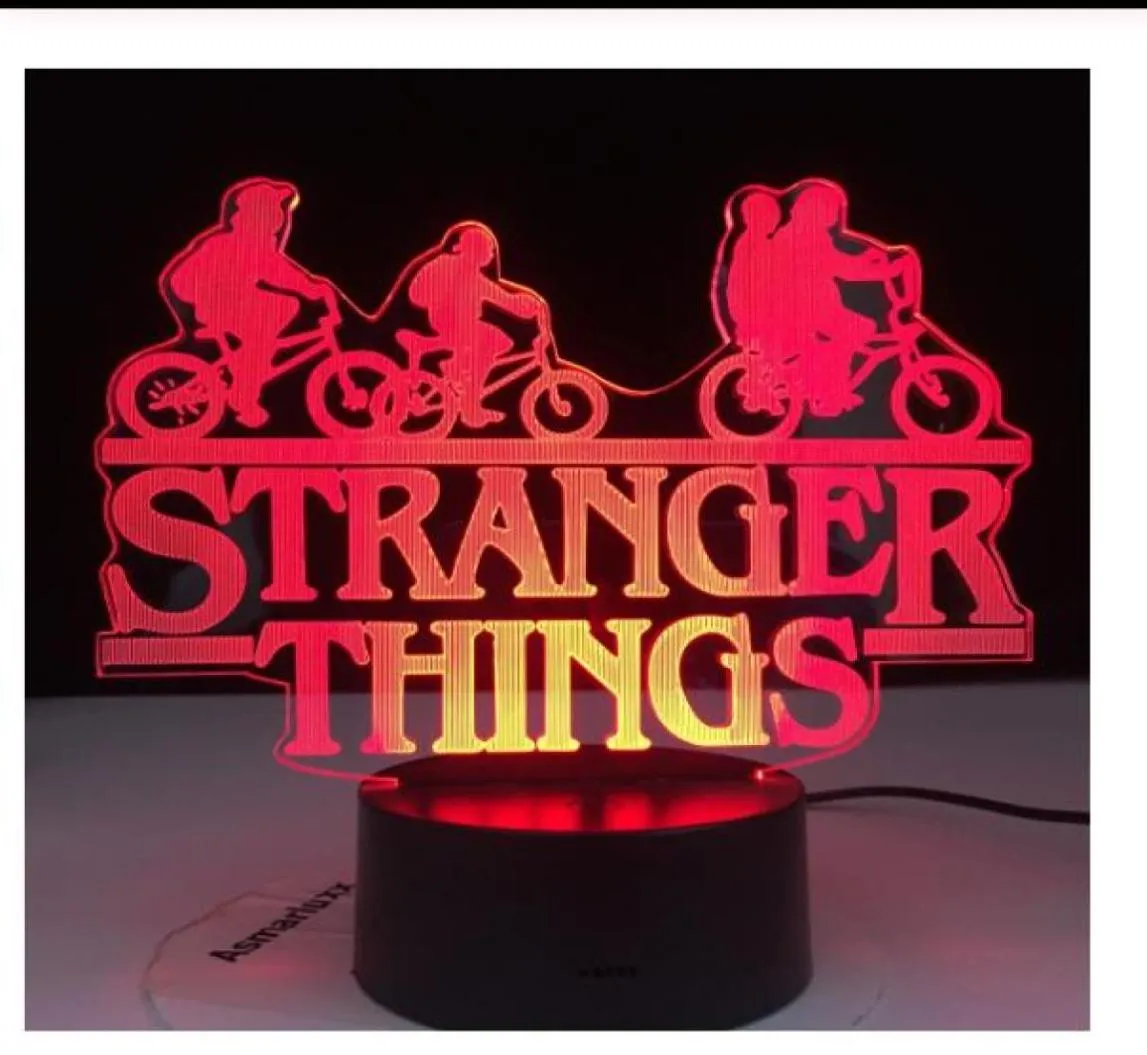 Stranger Things American Web Television Series LED Night Light 7 Colori Cambiamento del sensore Touch Camera da letto Nightlight Lampada Gift9718348