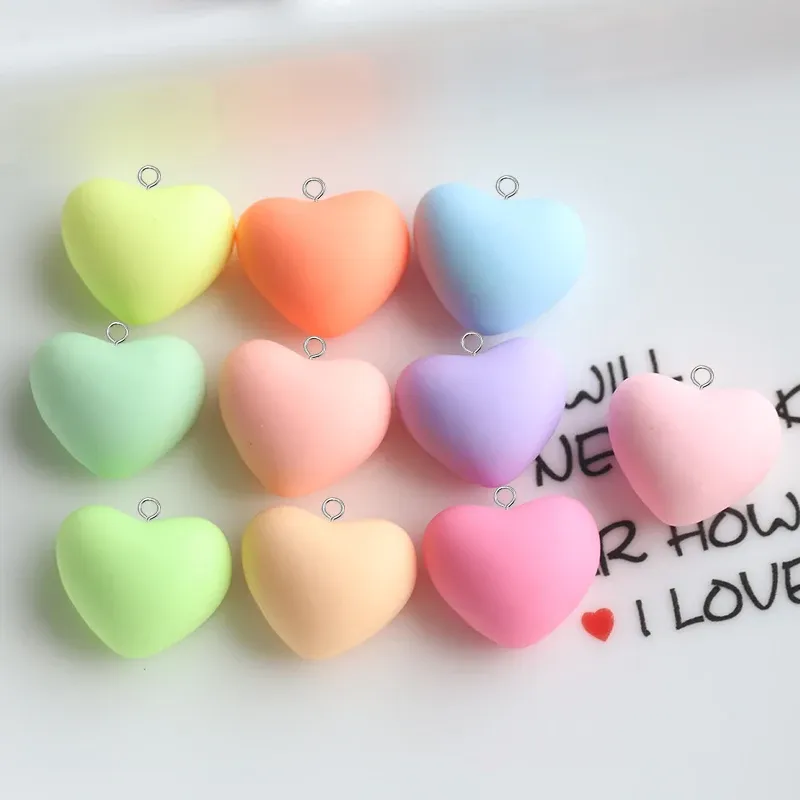 Mix /Pack Cute Resin Bulging Love Heart Charms Solid 3D Small