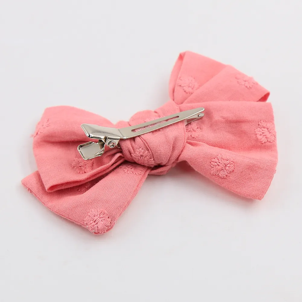 3pcs / lot broderie snap bébé fille poil de cheveux Clips de chute de fleur coréenne imprimé bobby hairpins doux mignon cheveux plains arcs coiffures