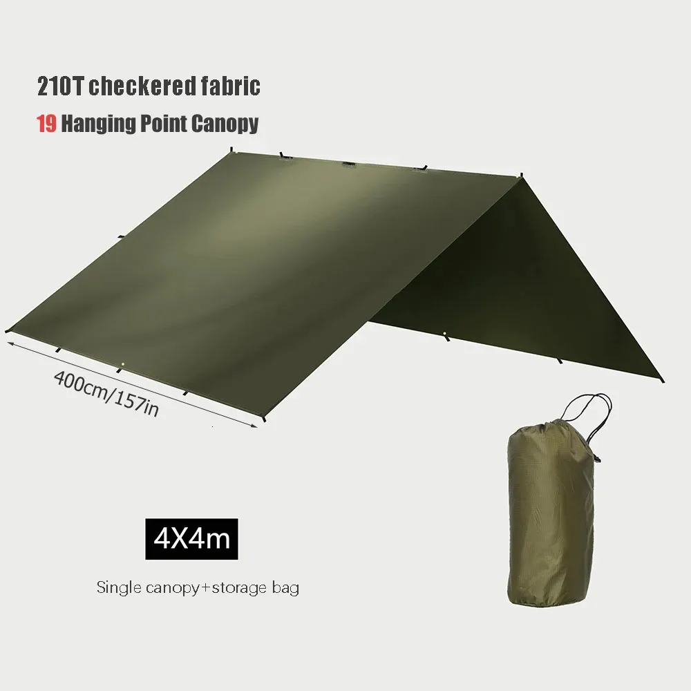 Tactical Plane Tent Water of Camping Camping UV Schutz Außenwanderung Rucksackzelt Tarp Schatten Ultraleicher Garten Baldachin Sonnenschutz 240329