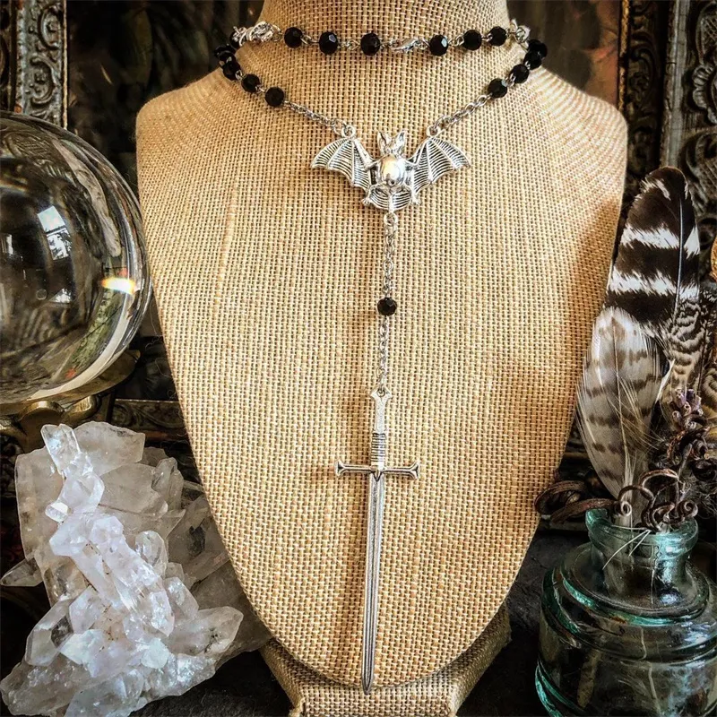 DHgate.com:Bewitching Gothic Rosary Necklace: Unleash Your