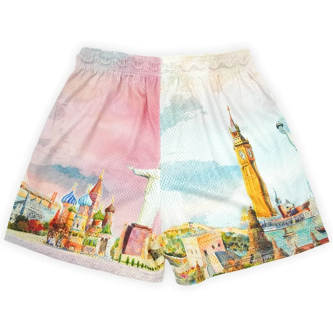 Quick Dry Beach Men's Loose Quarter Pants Digital Printed Cross Border Shorts_voghion.com