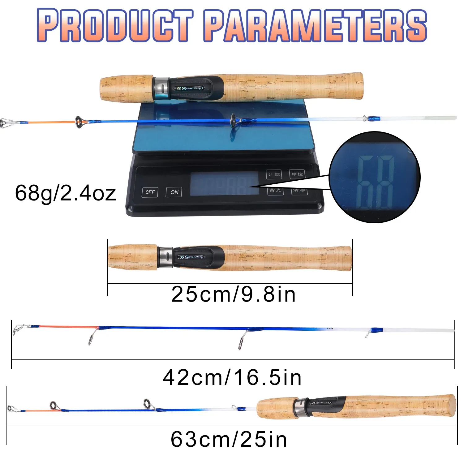 Shrimp Rod Sougayilang Ice Fishing Rod Combo Portable Telescopic River Shrimp Rod ...