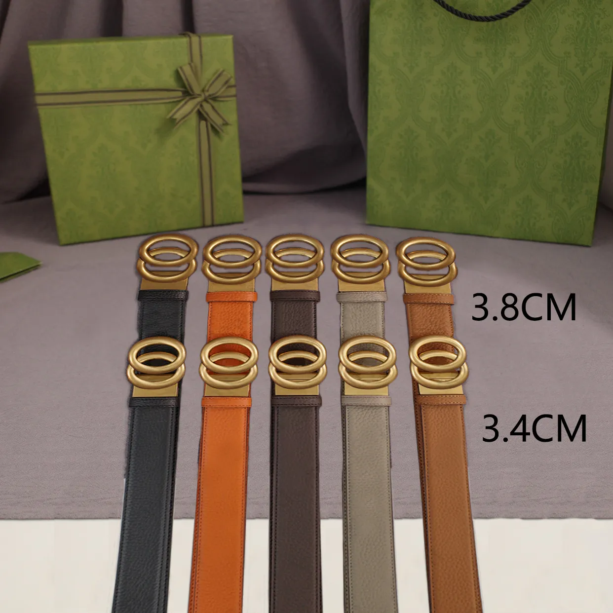 Reversible Buckle Belt Designer Belts Man Woman Casual Smooth Buckle Width 3.4cm & 3.8cm Optional 5 Color Real Leather Top Quality