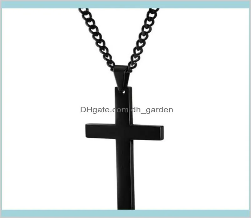 Christian Jesus Single Titanium ketting Roestvrij goud Zilver Zwart gebed Choker Crucifix Hangers Mannen Sieraden NMV5K Hanger N DS4X15703666