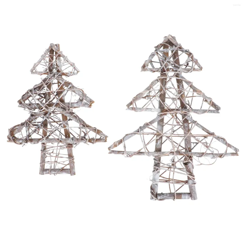 Decoratieve bloemen 2 pc's kerstboom krans deur hangrack frame bruiloft ceremonie decoraties materiaal diy rattan hanger