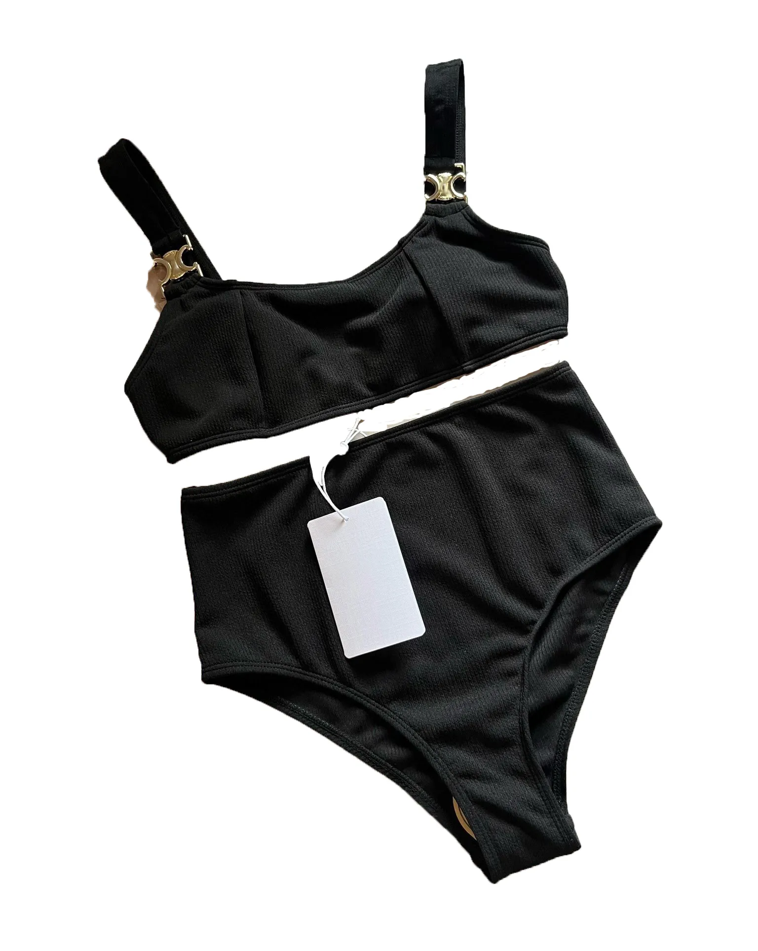 Märke bikini badkläder baddräkt kvinnor baddräkt set baddräkt bad triangel baddräkt fransk retro maillot de bain brev tryck strand slitage semester sexig svart