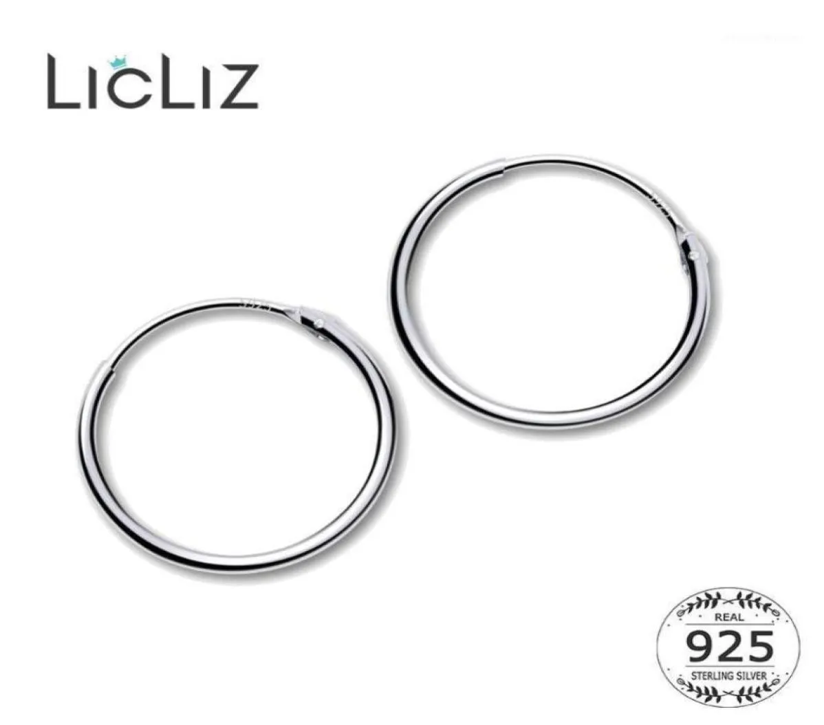Hoop Huggie Licliz 2021 925 Серебряные серебряные серьги для женщин круглый круг белого золота