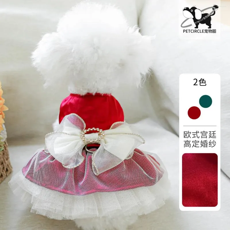 Dog Apparel Pet Circle Clothes Wholesale Spring And Summer Small Medium Dogs Poodle Bow Margarita Princess Skirt