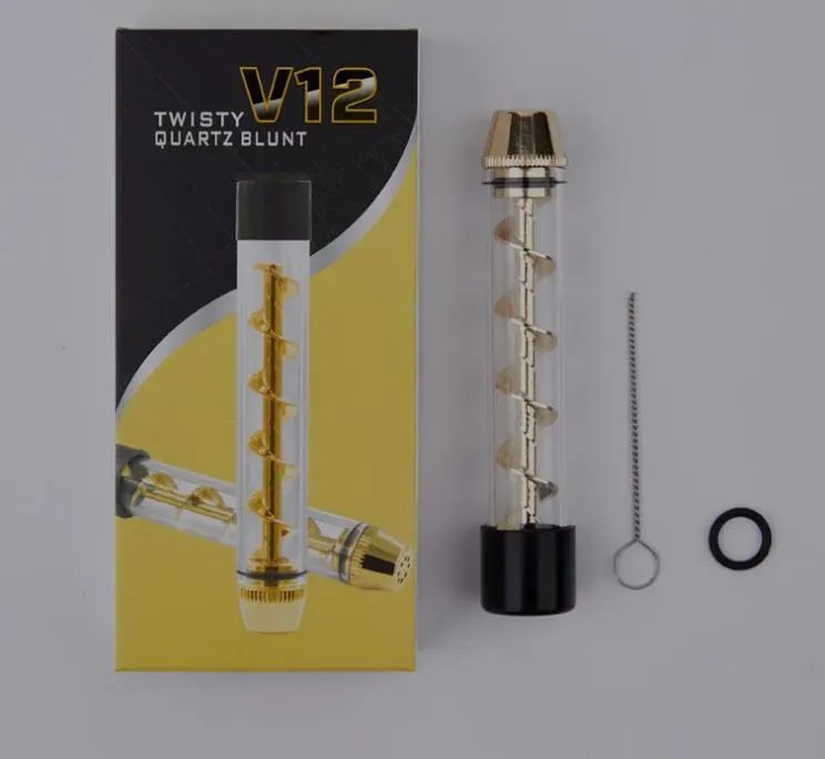 الزجاج الملتوي بلونت الأصلي bongs أنبوب جاف بونغ القلم 7pipe التدخين DIY مقابض مصنوعة يدويًا أنابيب الخشب ملعقة الولايات المتحدة الأمريكية