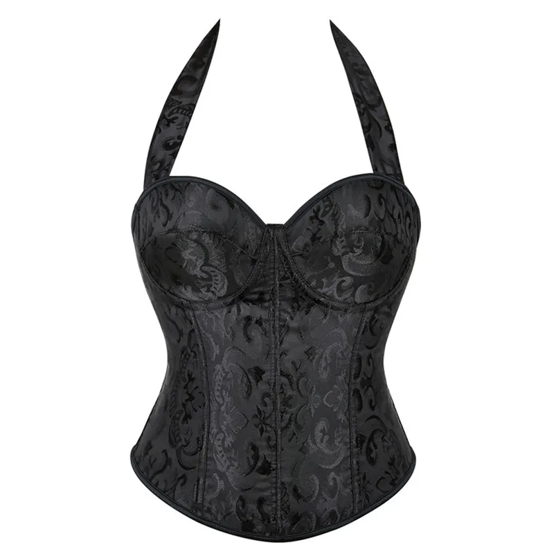 Corset à Lacets Pour Femme Avec Manches En Dentelle - Bustier Push Up Satin Et Dentelle Pour Soirée, Halloween, Cosplay