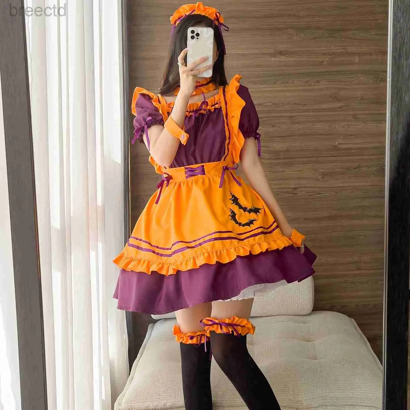 Trajes de anime fantasia de cosplay de bordados doces e fofos - vestido de empregada de restaurantes delicados para trajes de halloween de dramatização de anime para a empregada empregada 240411