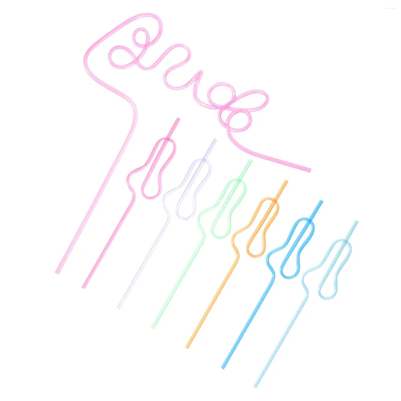 Disposable Cups Straws Bachelorette Party Straw Plastic Unique Drinking Juice The Pet Bride Flexible Trim