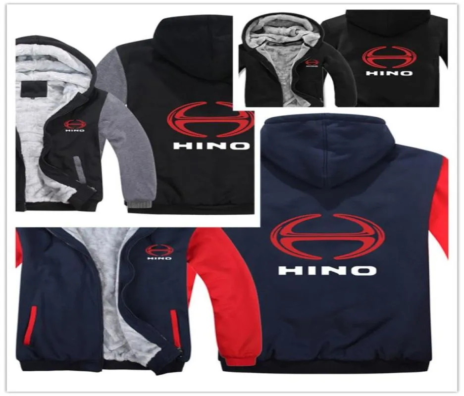 Winter Hoody Hino Diesel Trucks Car Logo Print Män Kvinnor Värma hoodies Autumn Clothes Sweatshirts Zipper Jacket Fleece Hoodie Stree3781439