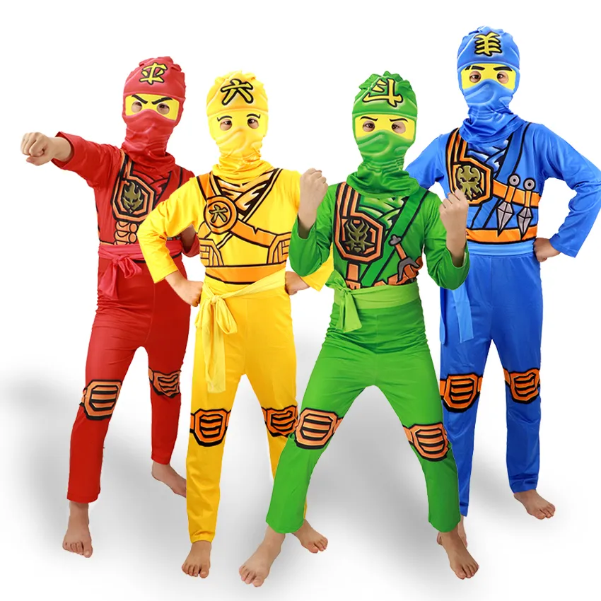 Cosplay ninja anime anime zentai carnival costume di Halloween per bambini Fantaasia ninja saltette da superero