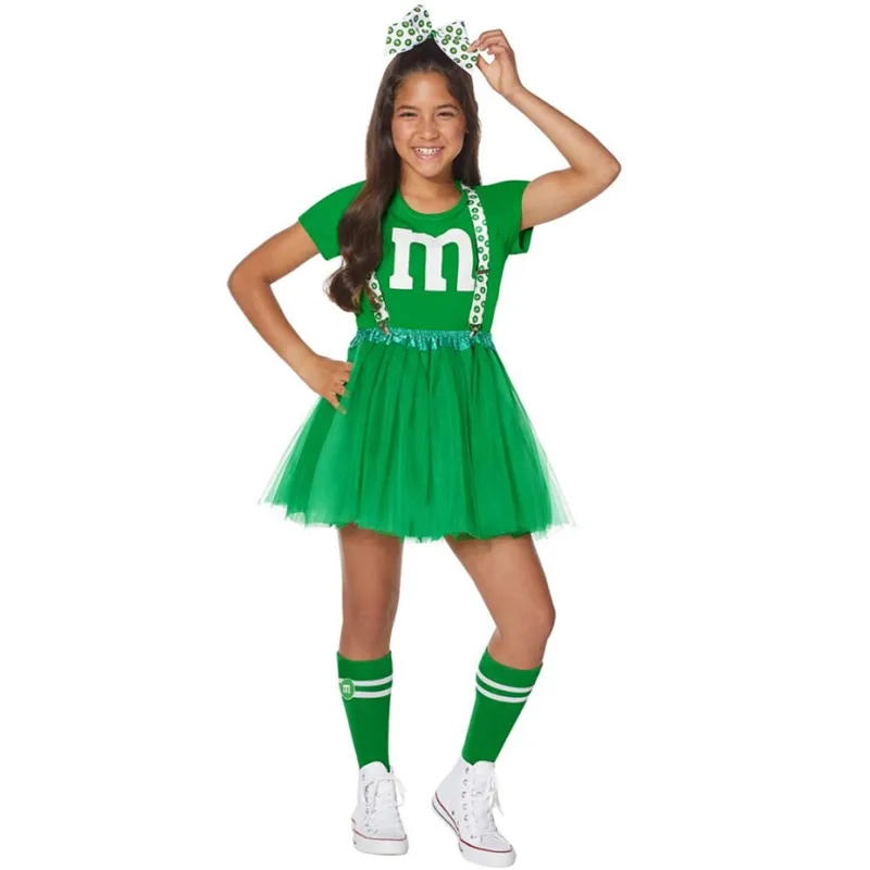 NEW Kid Cheerleader Costume School Girl-Themed Top Halter Skirt With Socks Cosplay Carnival Party Fancy Dress