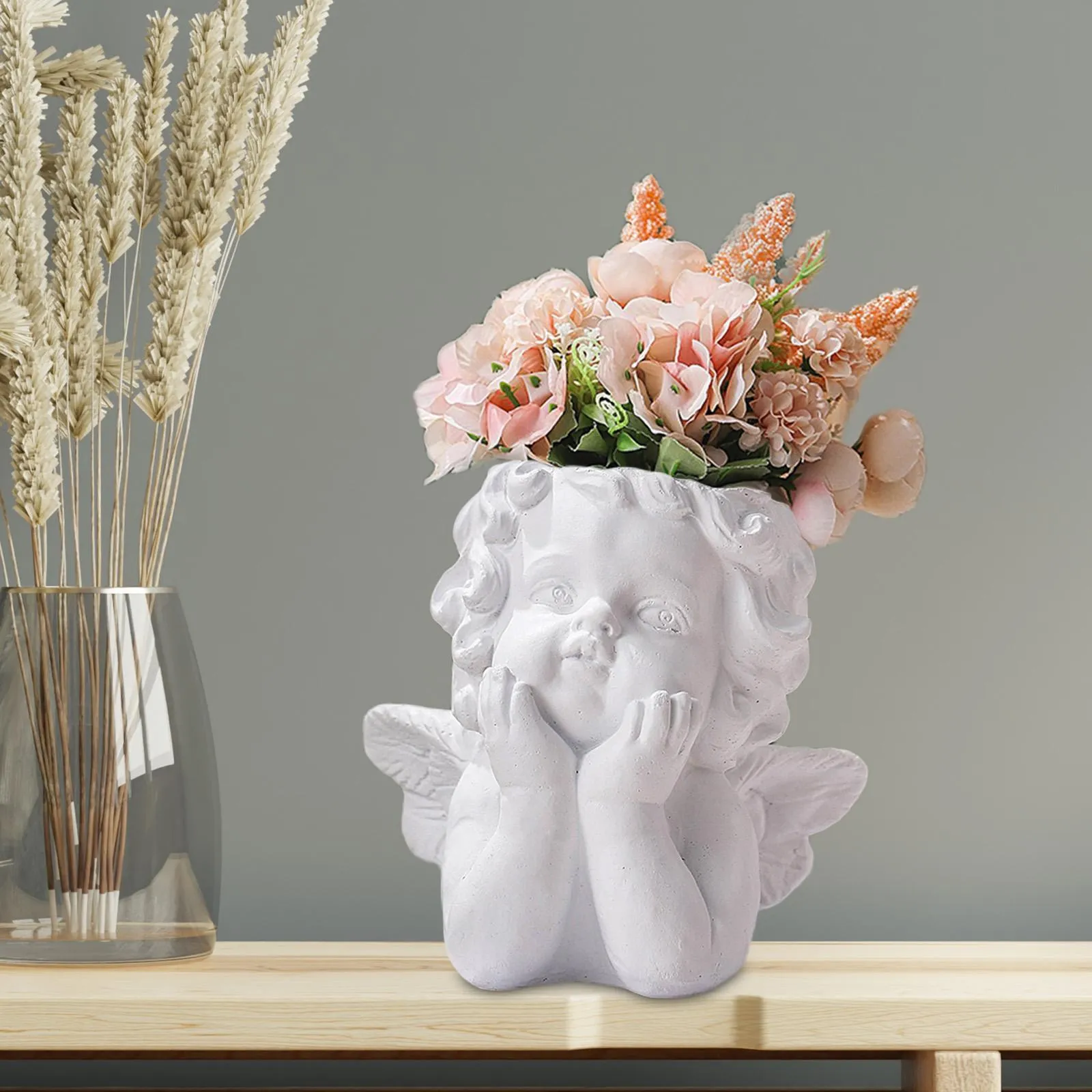 Angel Statue Crafted Planter Pot Flower Vase Flower Pot for Home