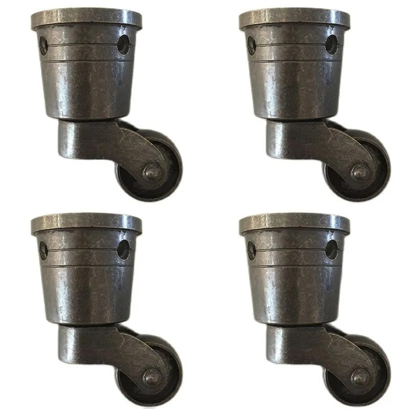 HOT 4PCS 1'' Brass/Brass+Rubber Castors Wheels Table Chair Sofa Couch Feet Furniture Rollers 360° Swivel Casters Runners