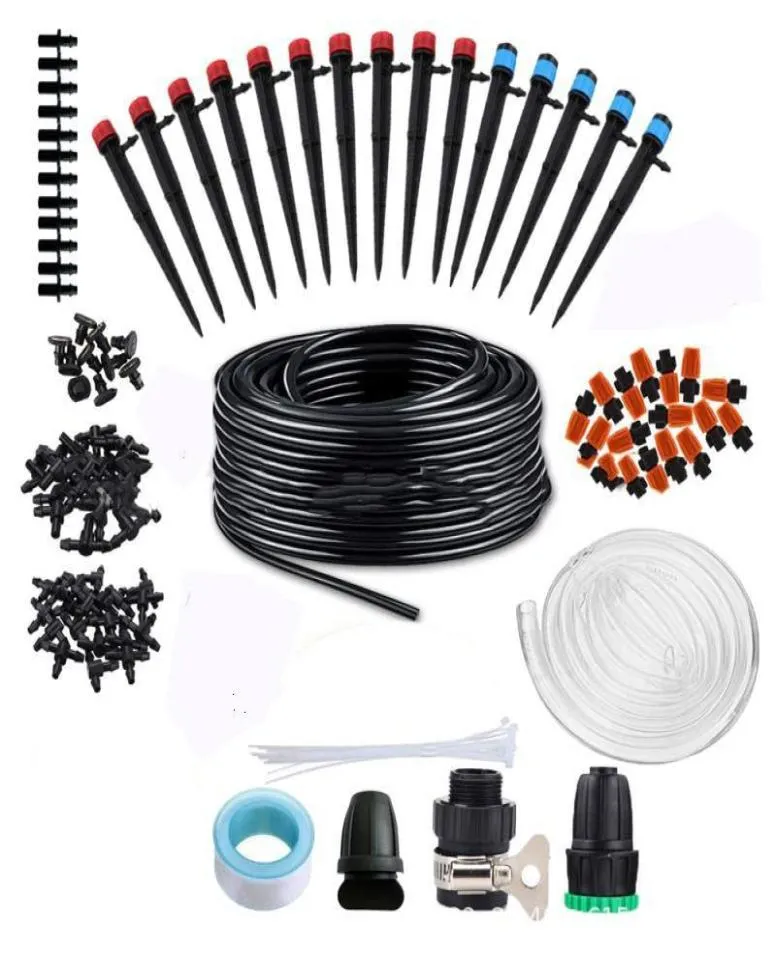 Vattenutrustning Mini Drip Irrigation Kit Garden System Misting Kylning för Greenhouselawn med justerbar sprinkler6980870