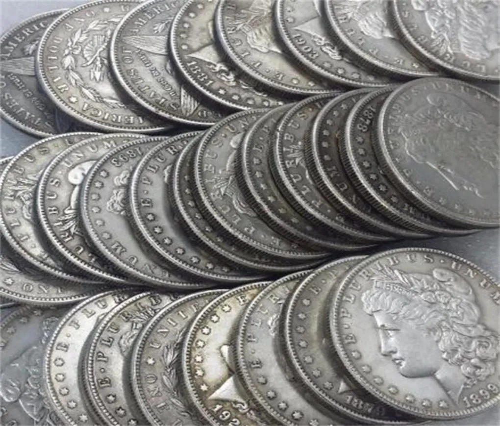 US 18781921S 28pcs Morgan Dolar Gümüş Kaplama Kopya Paraları Metal Zanaat Ölümleri Üretim Fabrikası 5262132