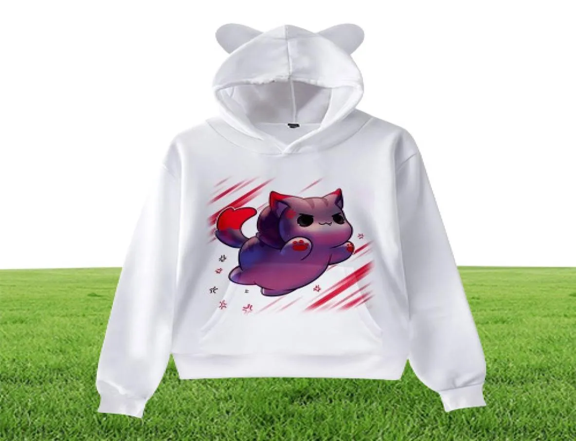 Aphmau Merch Kids Hoodie per ragazzi Girls Harajuku Spaccature Streetwear Hip Hop Kawaii Ore per gatto Giacca con cappuccio con cappuccio Cosplay4817685