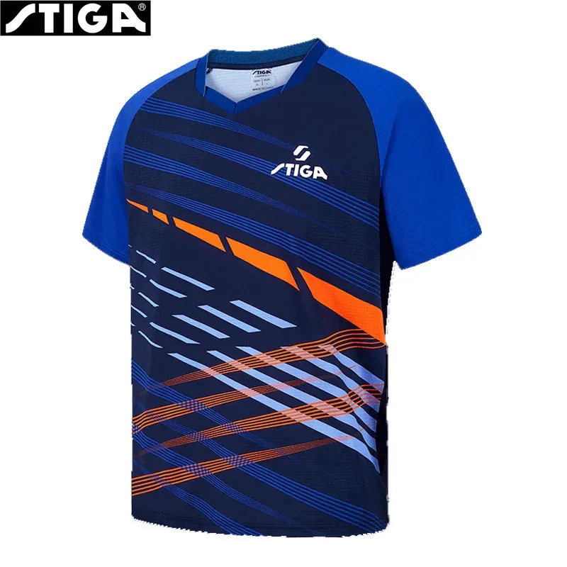 Dresses Stiga Table Tennis Jersey Men Women Tshirt for Ping Pong Game Training Quick Dry Workout Shirt Short Sleeve with Comfy