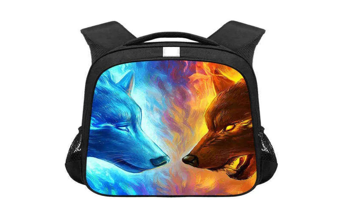 Sac à dos d'école cool wolf pour les filles pour garçons enfants livre bac animal tiger imprimement sac à dos manche de voyage